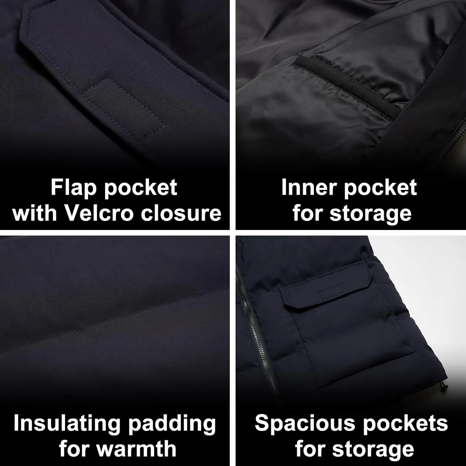 WEEN CHARM Men's Winter Puffer Bubble Coat Water-Resistant Insulated Jacket