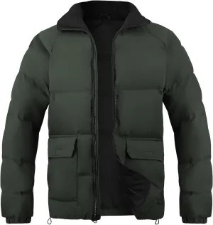 WEEN CHARM Men's Winter Puffer Bubble Coat Water-Resistant Insulated Jacket