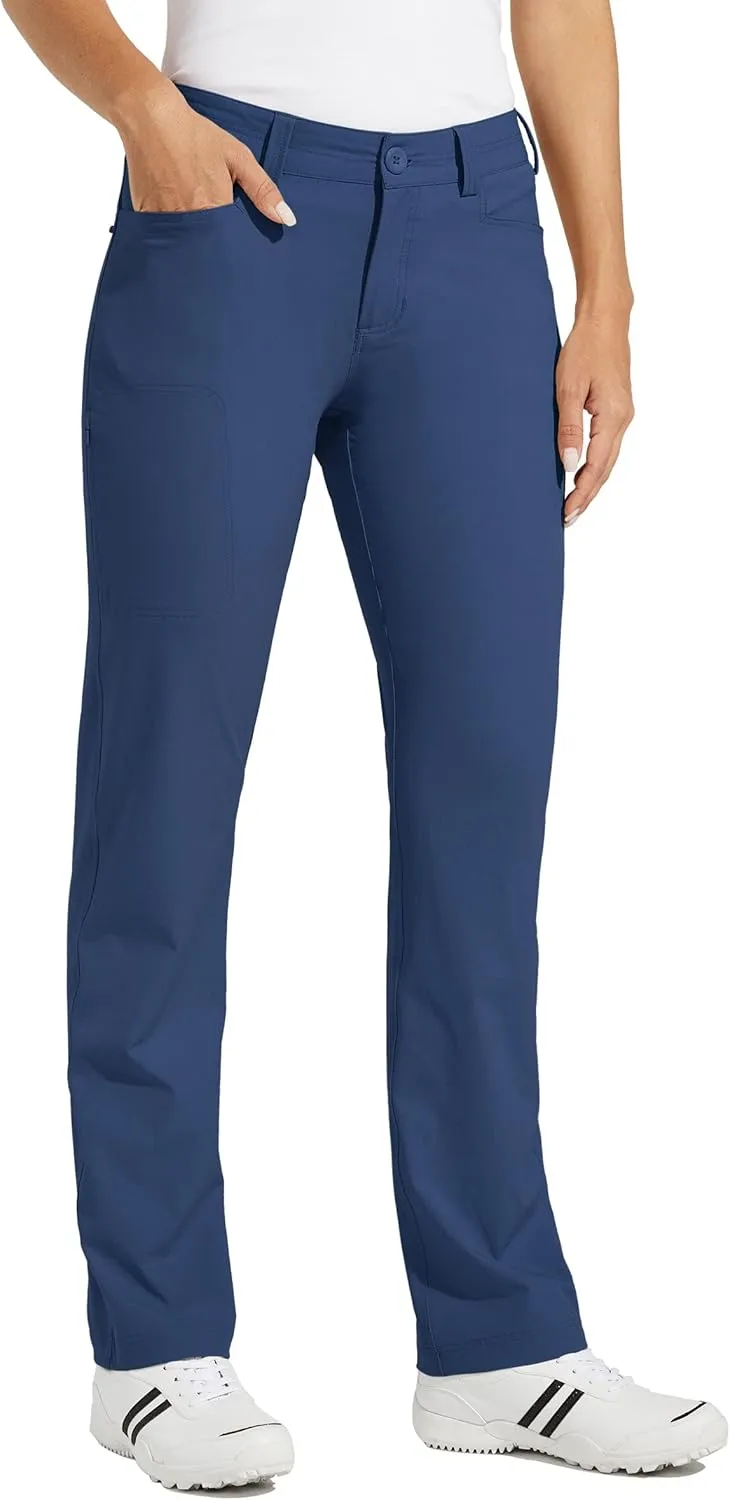 Willit Women's Golf Pants Hiking Pants Quick Dry Lightweight Outdoor Casual Pants with Pockets Water Resistant
