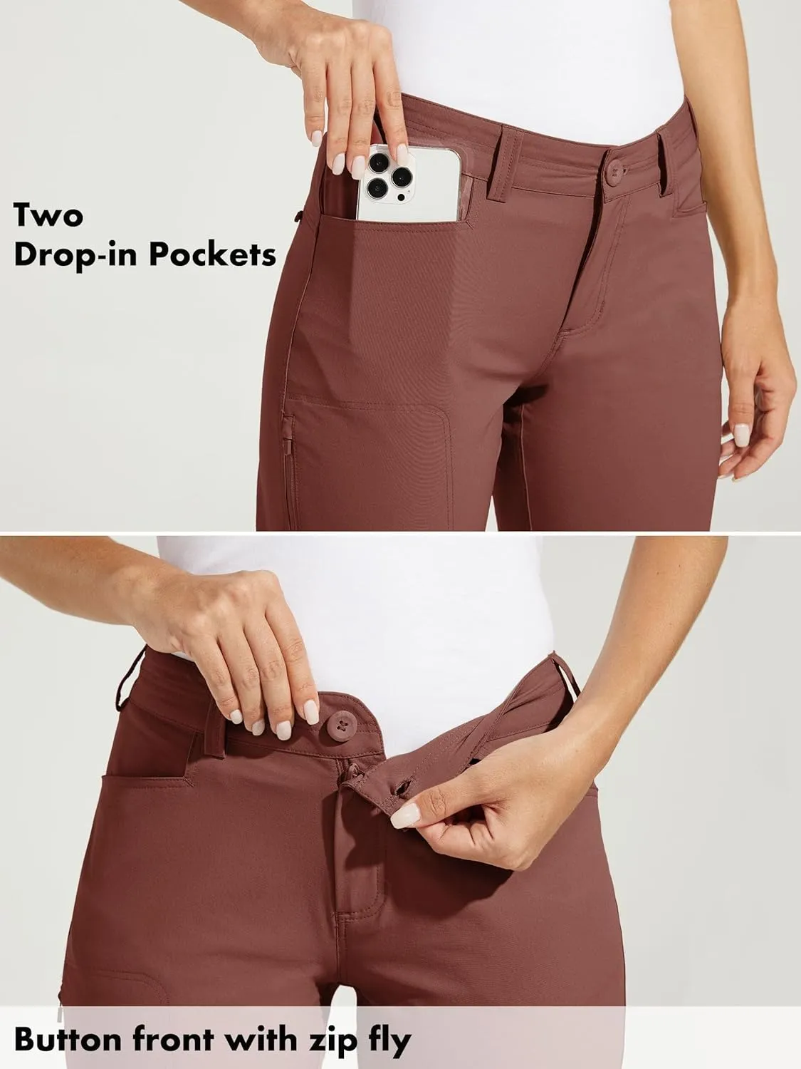 Willit Women's Golf Pants Hiking Pants Quick Dry Lightweight Outdoor Casual Pants with Pockets Water Resistant