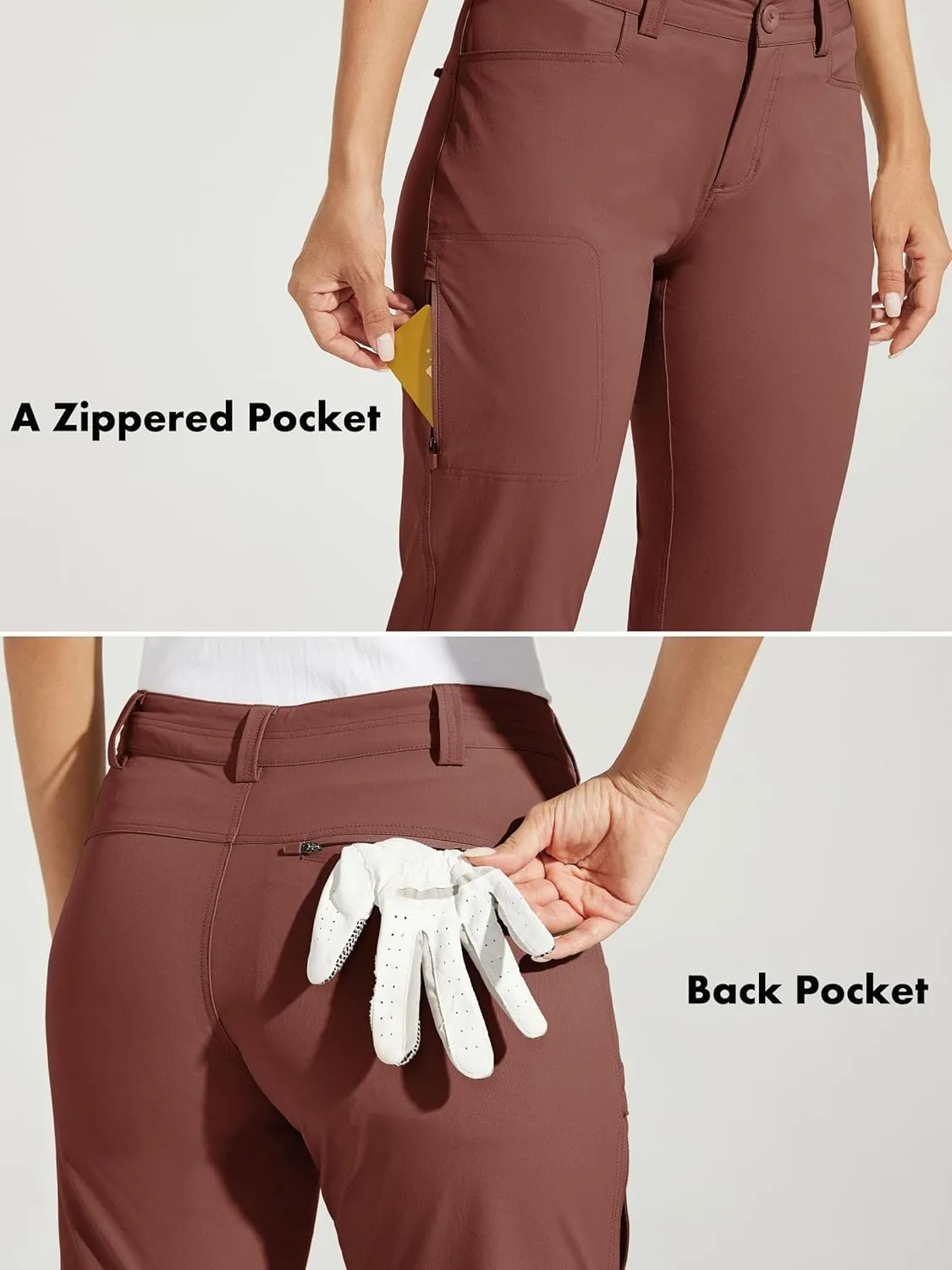 Willit Women's Golf Pants Hiking Pants Quick Dry Lightweight Outdoor Casual Pants with Pockets Water Resistant