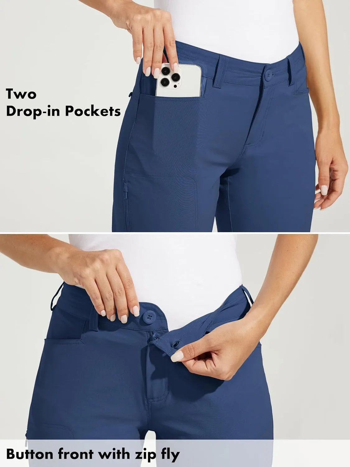 Willit Women's Golf Pants Hiking Pants Quick Dry Lightweight Outdoor Casual Pants with Pockets Water Resistant