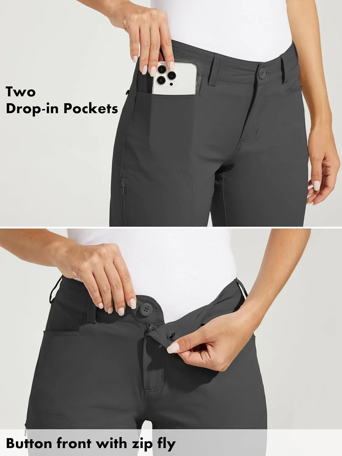 Willit Women's Golf Pants Hiking Pants Quick Dry Lightweight Outdoor Casual Pants with Pockets Water Resistant