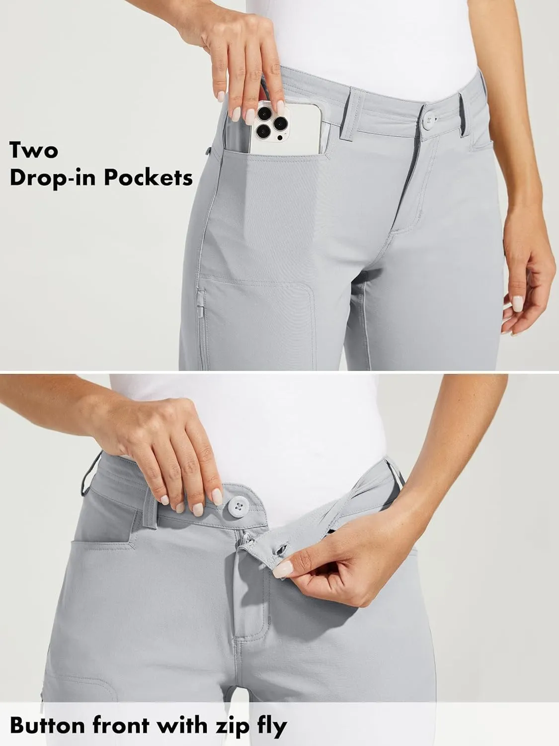 Willit Women's Golf Pants Hiking Pants Quick Dry Lightweight Outdoor Casual Pants with Pockets Water Resistant