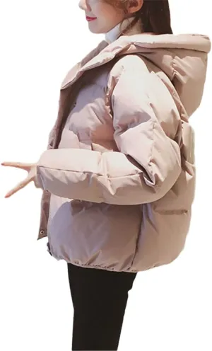 Winter Down Padded Jacket, Women's Short Korean Style Loose Bread Coat, Winter Cotton Small Padded Jacket