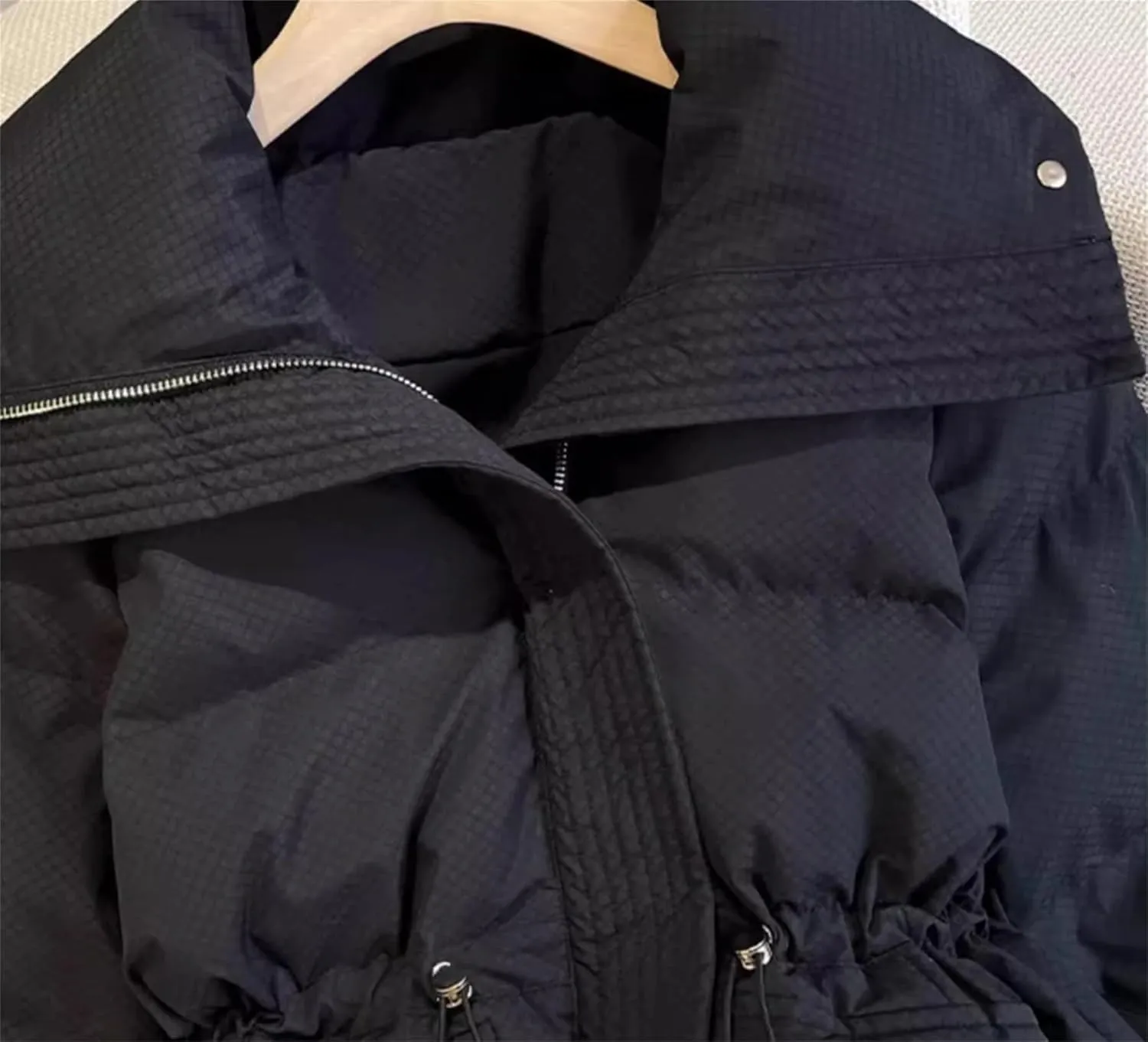 Winter Short Stand Collar Thicken Bread Jacket Puffer Ottwear Women's Jacket Drawstring Cotton-padded Clothes Down Coat