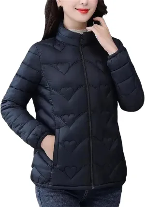 Winter Short Standing Collar Cotton-padded Jacket Loose Lightweight Warm Parkas Casual Pockets Cotton Coats Women's