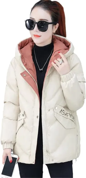Winter Women Parkas Hooded Warm Thicken Coat Wadded Down Jacket Cotton-Padded Short Parka