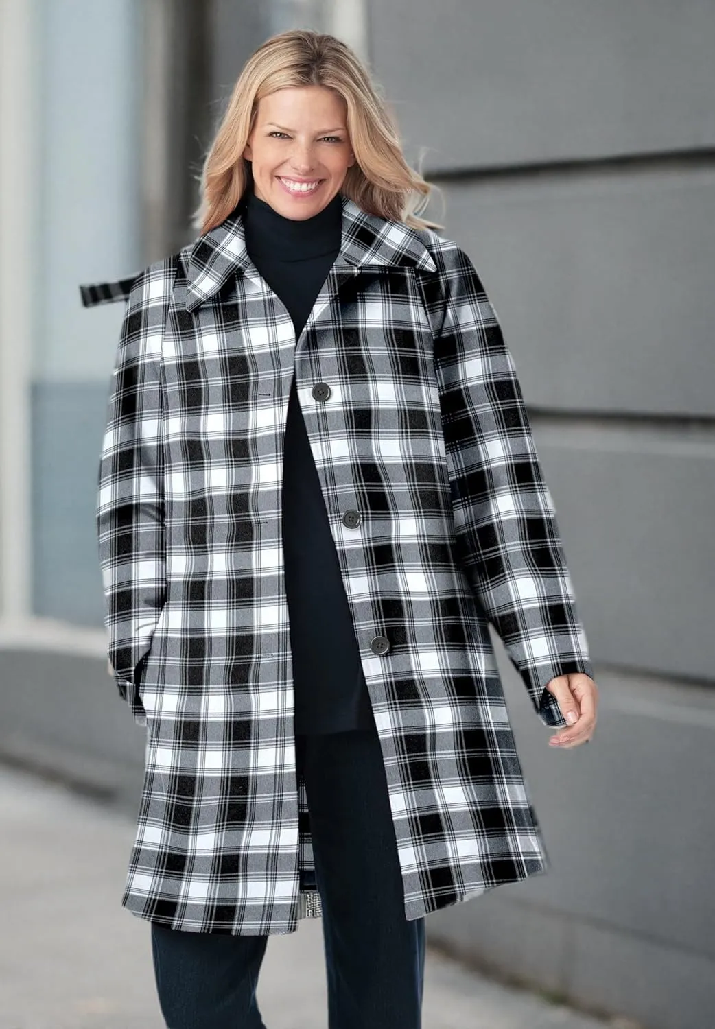 Woman Within Plus Size Wool-Blend Classic A-Line Coat