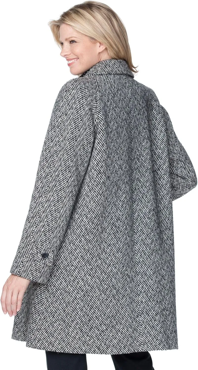 Woman Within Plus Size Wool-Blend Classic A-Line Coat