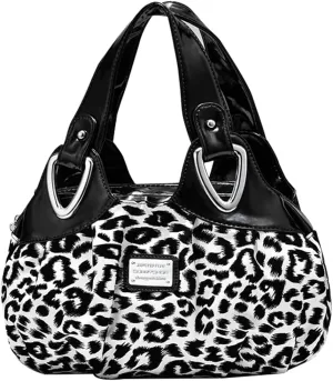 Women Fashion Handbag Flower Pattern Hobo Bag Water Resistant Polyurethane Bags
