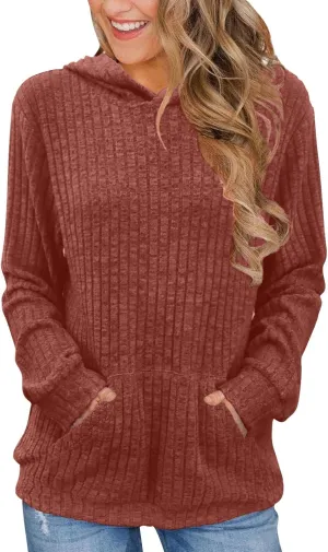 Women Oversized Hoodies Long Sleeve Pullover Sweater With Pockets Lightweight Tunic Tops 2024 Fall Winter Outfits