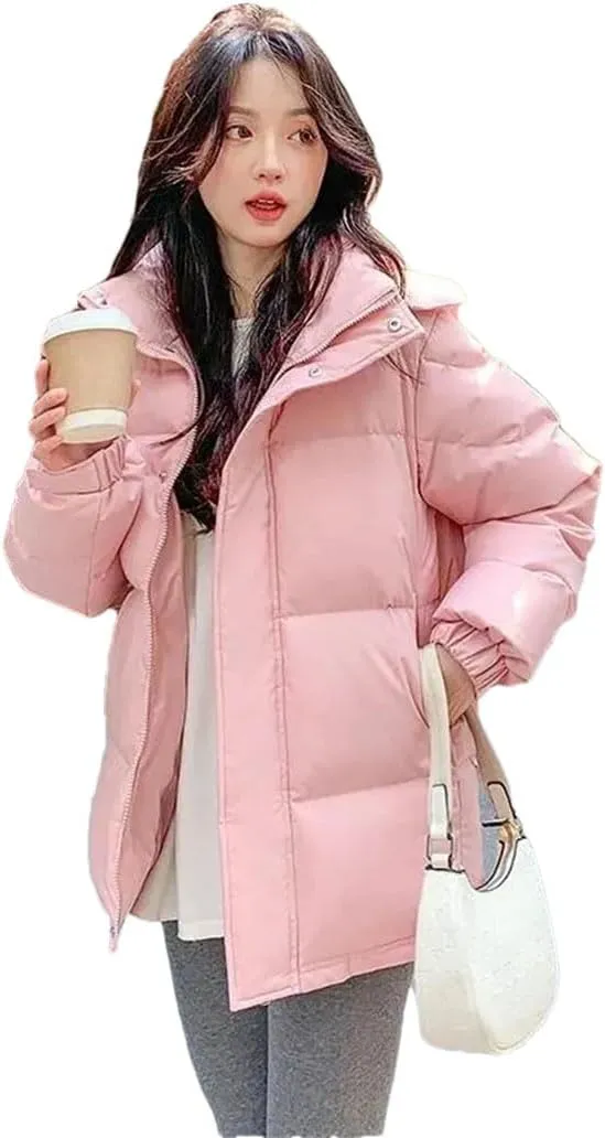 Women Style Korean Down Cotton Jacket Hooded Parkas Winter Padded Coat Thick Warm Loose Puffer Wear Outwear