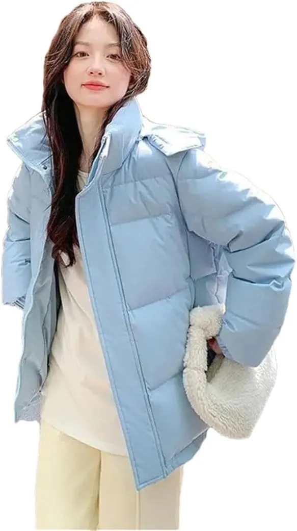 Women Style Korean Down Cotton Jacket Hooded Parkas Winter Padded Coat Thick Warm Loose Puffer Wear Outwear