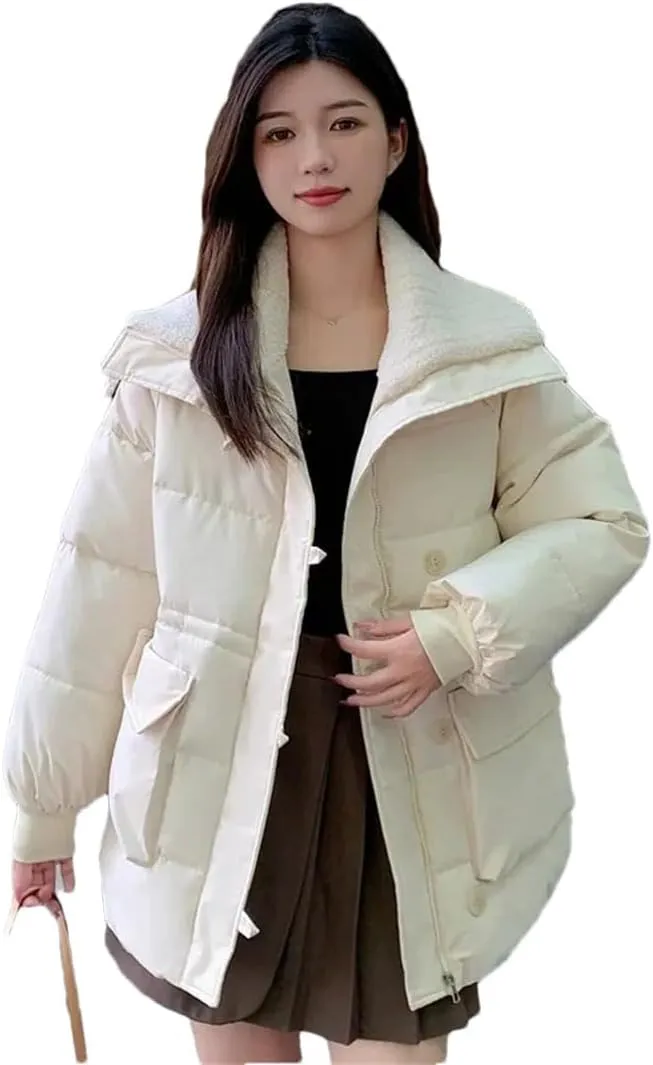 Women Winter Coat Parkas Snow Wear Coat Warm Cotton Padded Jackets Loose Puffer Parka Outerwear