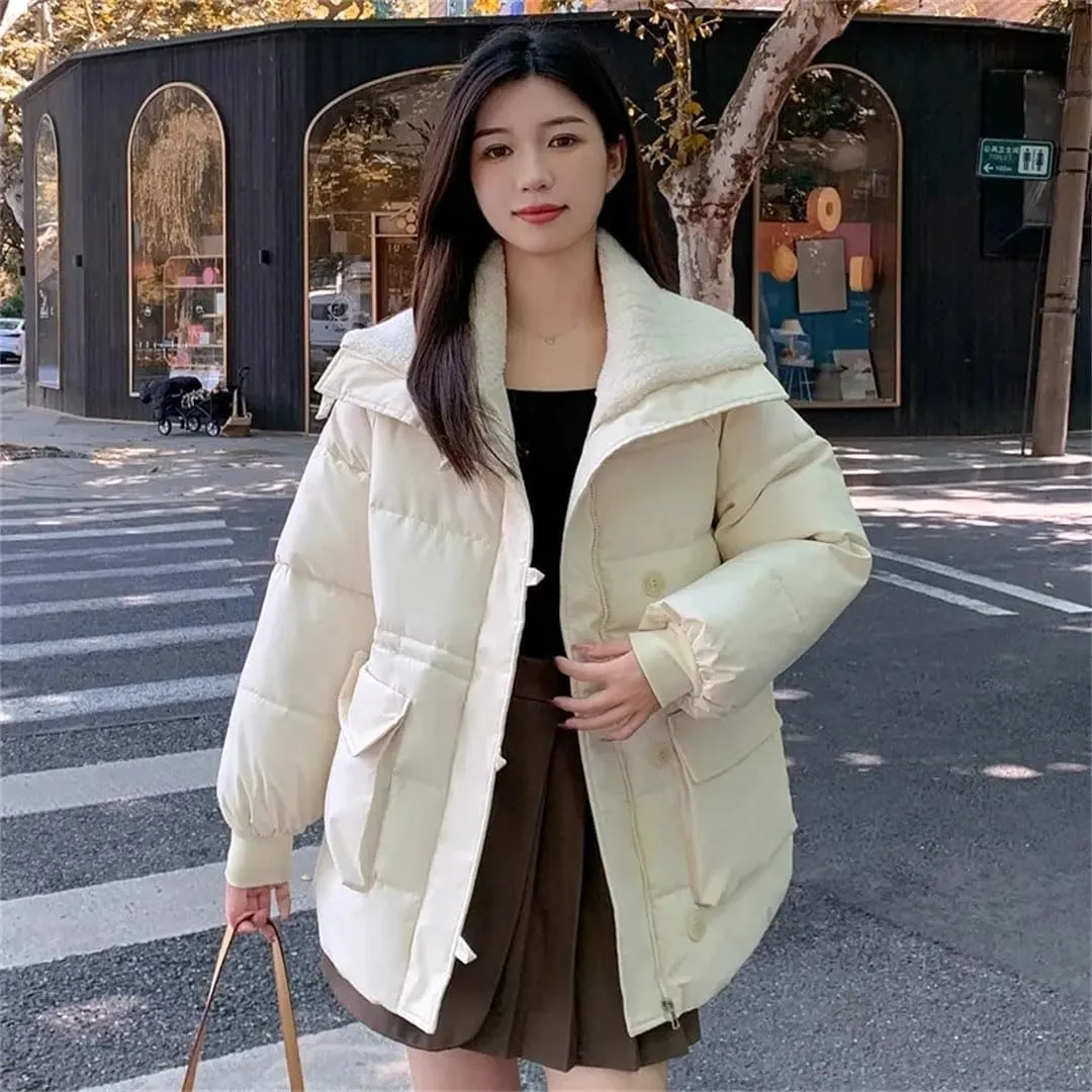 Women Winter Coat Parkas Snow Wear Coat Warm Cotton Padded Jackets Loose Puffer Parka Outerwear