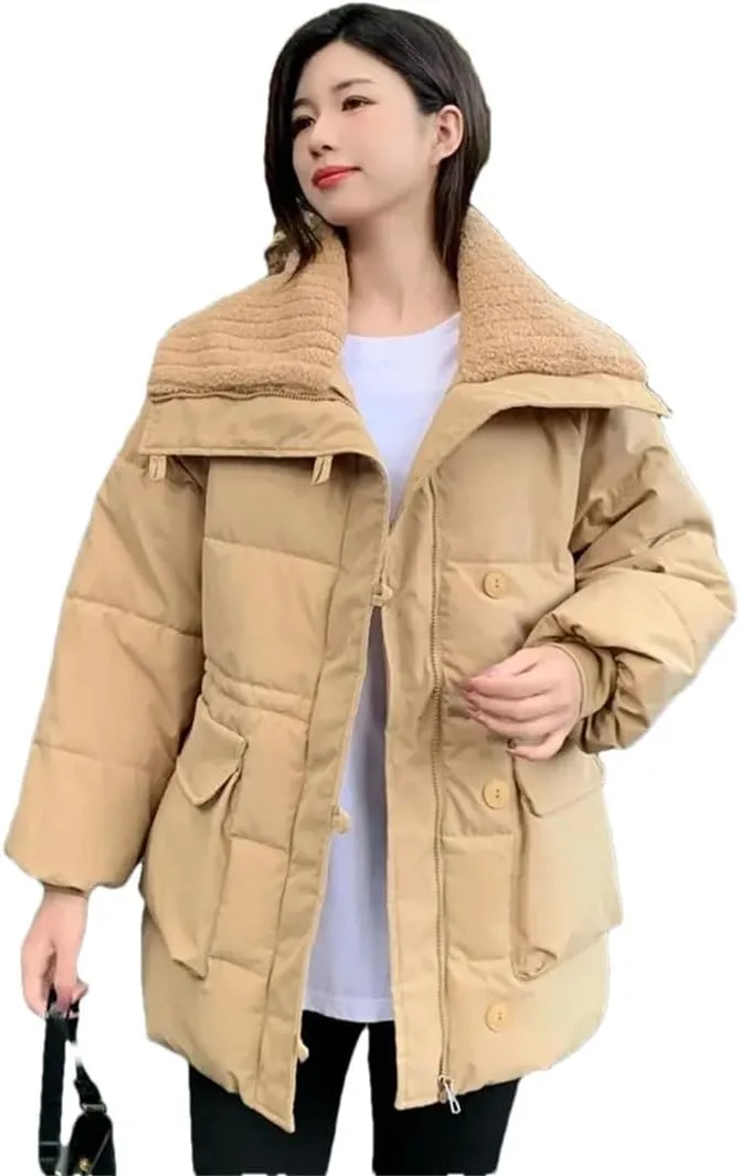 Women Winter Coat Parkas Snow Wear Coat Warm Cotton Padded Jackets Loose Puffer Parka Outerwear