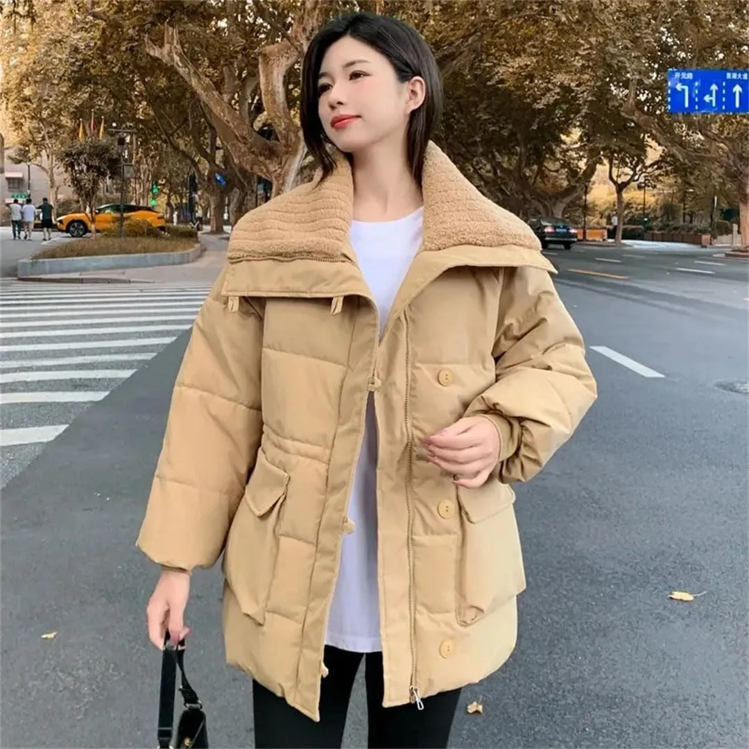 Women Winter Coat Parkas Snow Wear Coat Warm Cotton Padded Jackets Loose Puffer Parka Outerwear