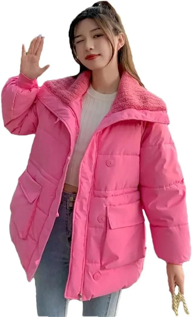 Women Winter Coat Parkas Snow Wear Coat Warm Cotton Padded Jackets Loose Puffer Parka Outerwear