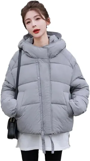 Women Winter Jacket Hooded Puffer Coat Thick Warm Parkas Zipper Down Cotton Padded Jacket Outerwear