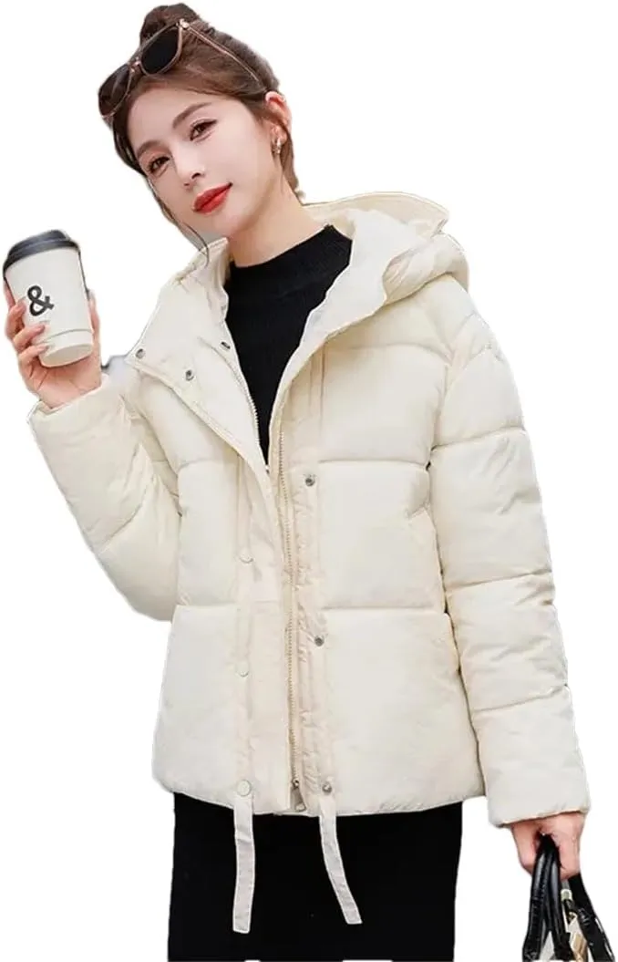 Women Winter Jacket Hooded Puffer Coat Thick Warm Parkas Zipper Down Cotton Padded Jacket Outerwear