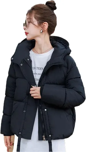 Women Winter Jacket Hooded Puffer Coat Thick Warm Parkas Zipper Down Cotton Padded Jacket Outerwear