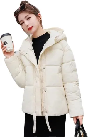 Women Winter Jacket Hooded Puffer Coat Thick Warm Parkas Zipper Down Cotton Padded Jacket Outerwear