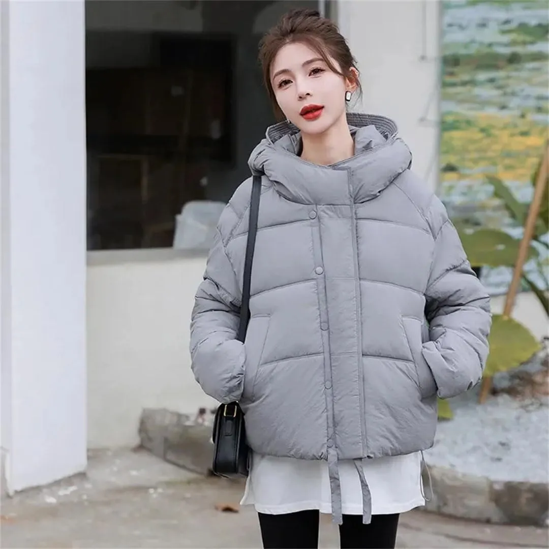Women Winter Jacket Hooded Puffer Coat Thick Warm Parkas Zipper Down Cotton Padded Jacket Outerwear