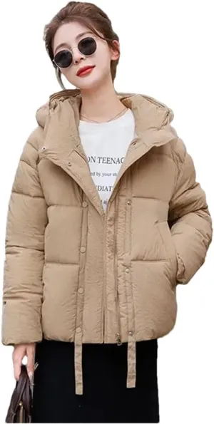 Women Winter Jacket Hooded Puffer Coat Thick Warm Parkas Zipper Down Cotton Padded Jacket Outerwear