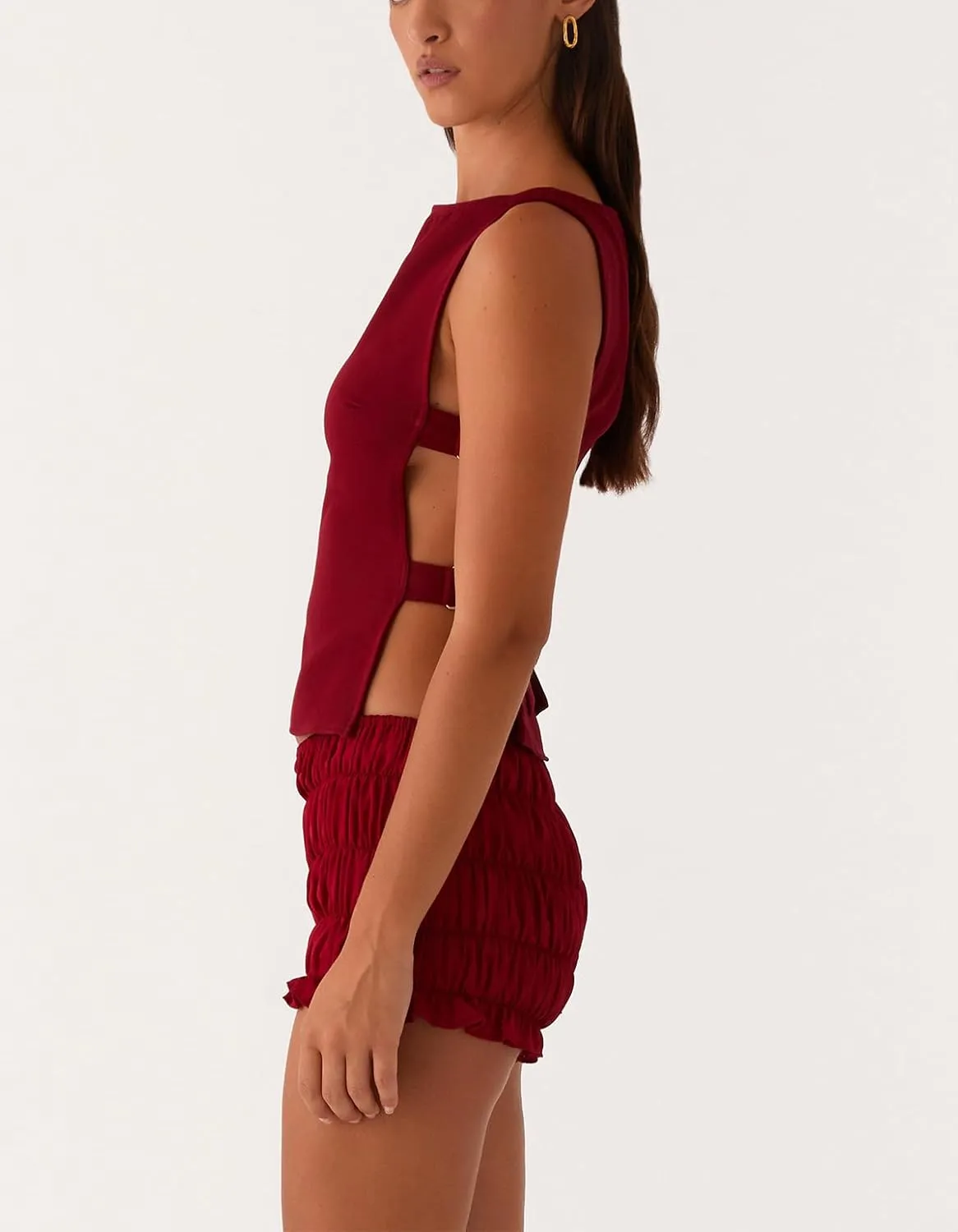 Women Y2k Tank Top Sexy Sleeveless Side Buckle Slim Fit Vest Aesthetic Tops Summer Trendy Going Out Tops Streetwear