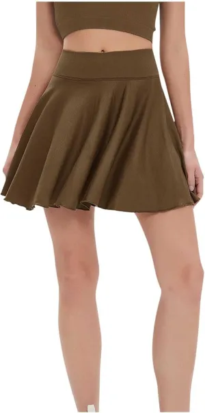 Womens Athletic Lightweight Tennis Skort Flowy Pleated Golf Skirt Elastic High Waisted Workout Running Sports Shorts