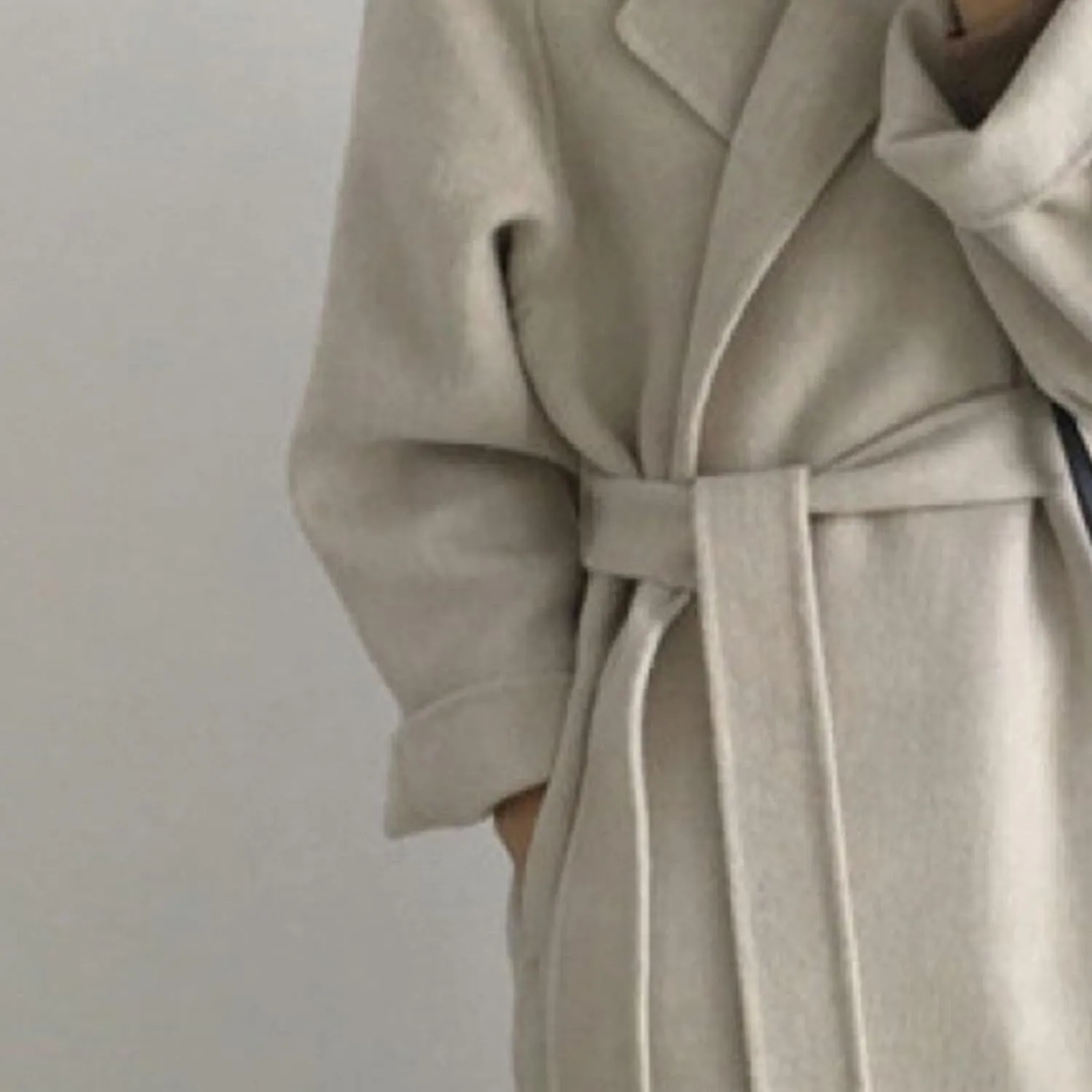 Womens Belted Winter Wool Coat Notch Lapel Wool Blend Peacoat Overcoat Casual Open Front Long Jacket Trench Coats
