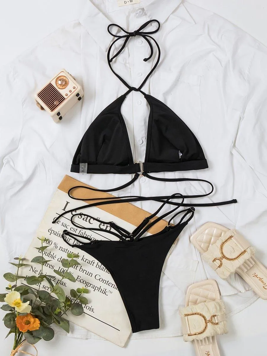 Women's GFIT Cutout String Bikini Set - Chic Beachwear in Multiple Sizes