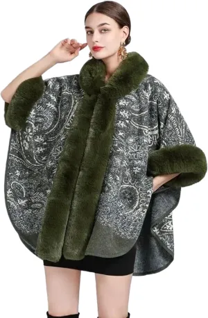 Women's Hooded Poncho Coat,Long Capes,Female Cloak,Tweed Jacket,Outerwear, Autumn Winter