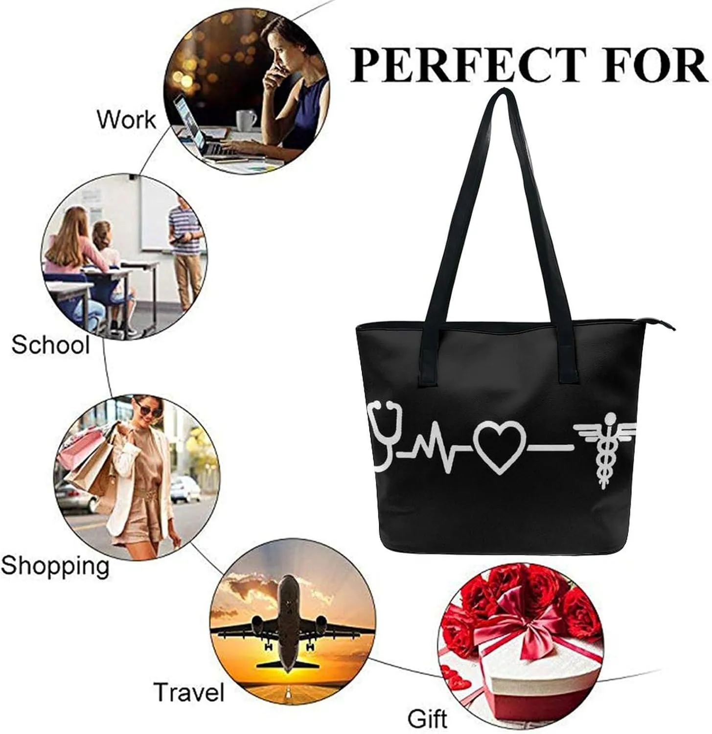 Women's Large Capacity Travel Tote Bag Waterproof Durable Shopping Handbag