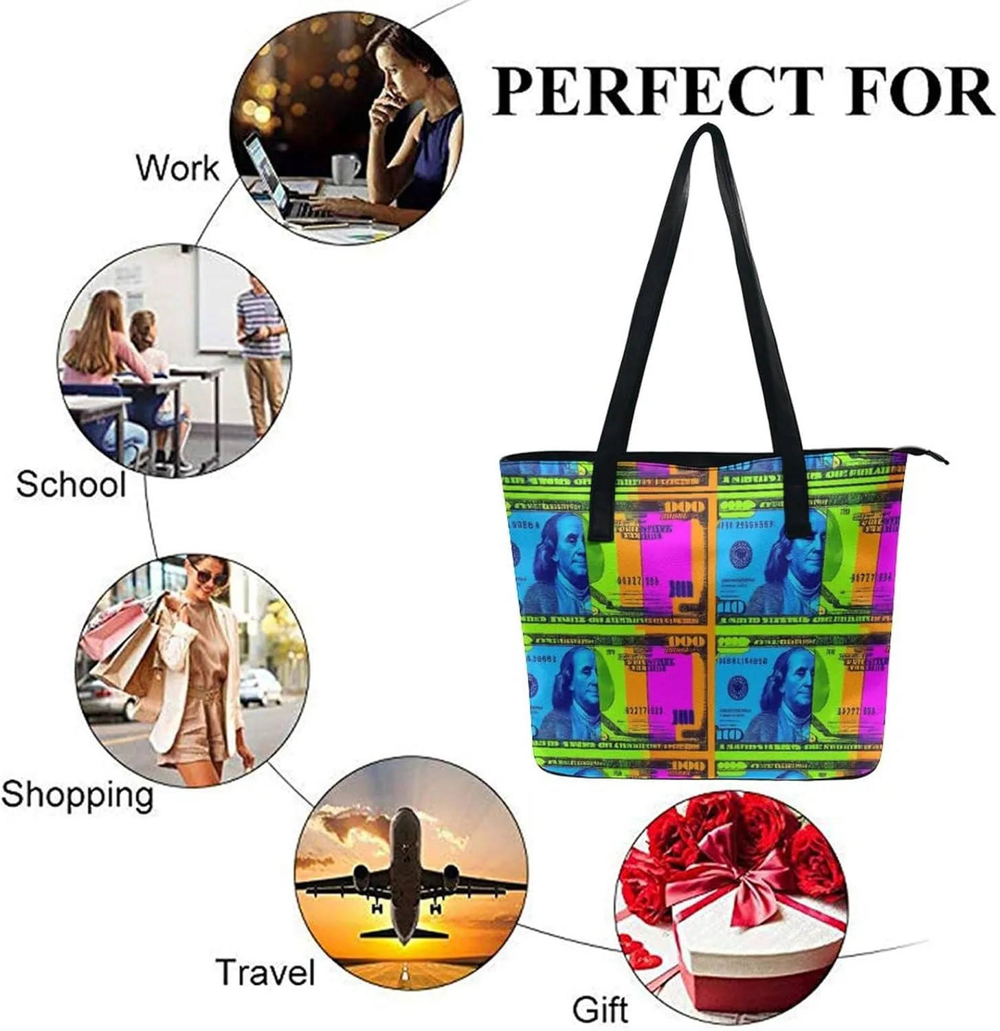 Women's Large Capacity Travel Tote Bag Waterproof Durable Shopping Handbag