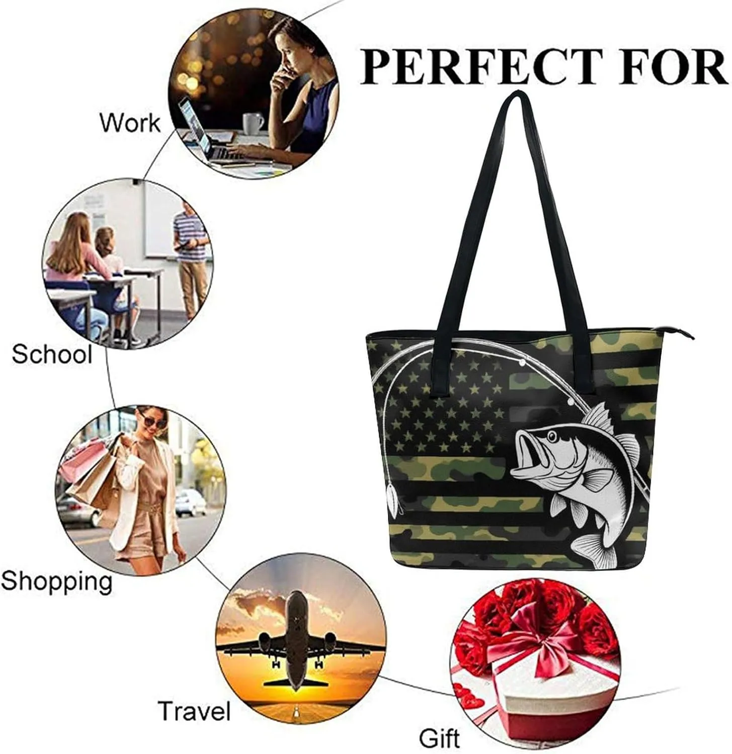 Women's Large Capacity Travel Tote Bag Waterproof Durable Shopping Handbag