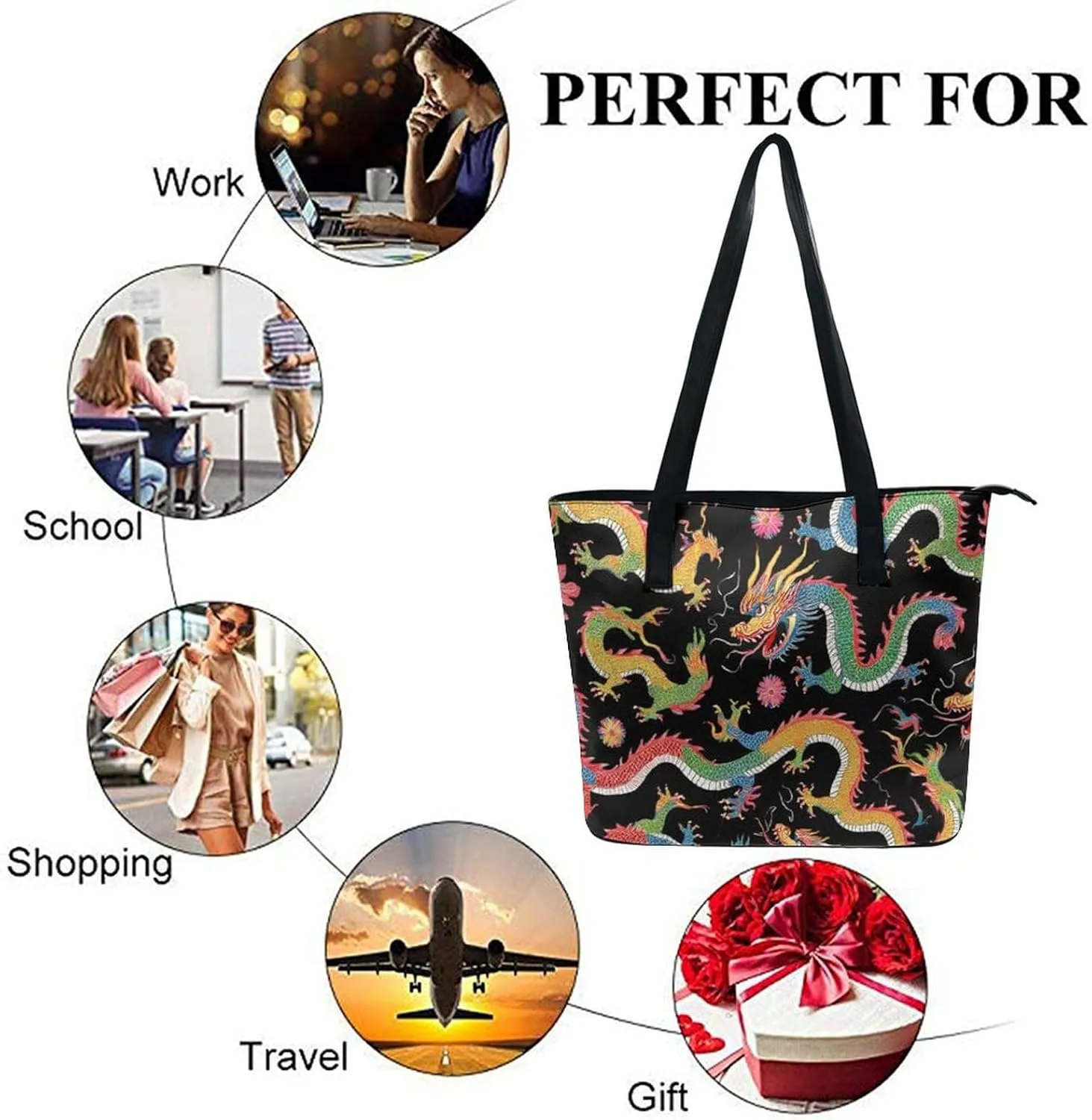 Women's Large Capacity Travel Tote Bag Waterproof Durable Shopping Handbag