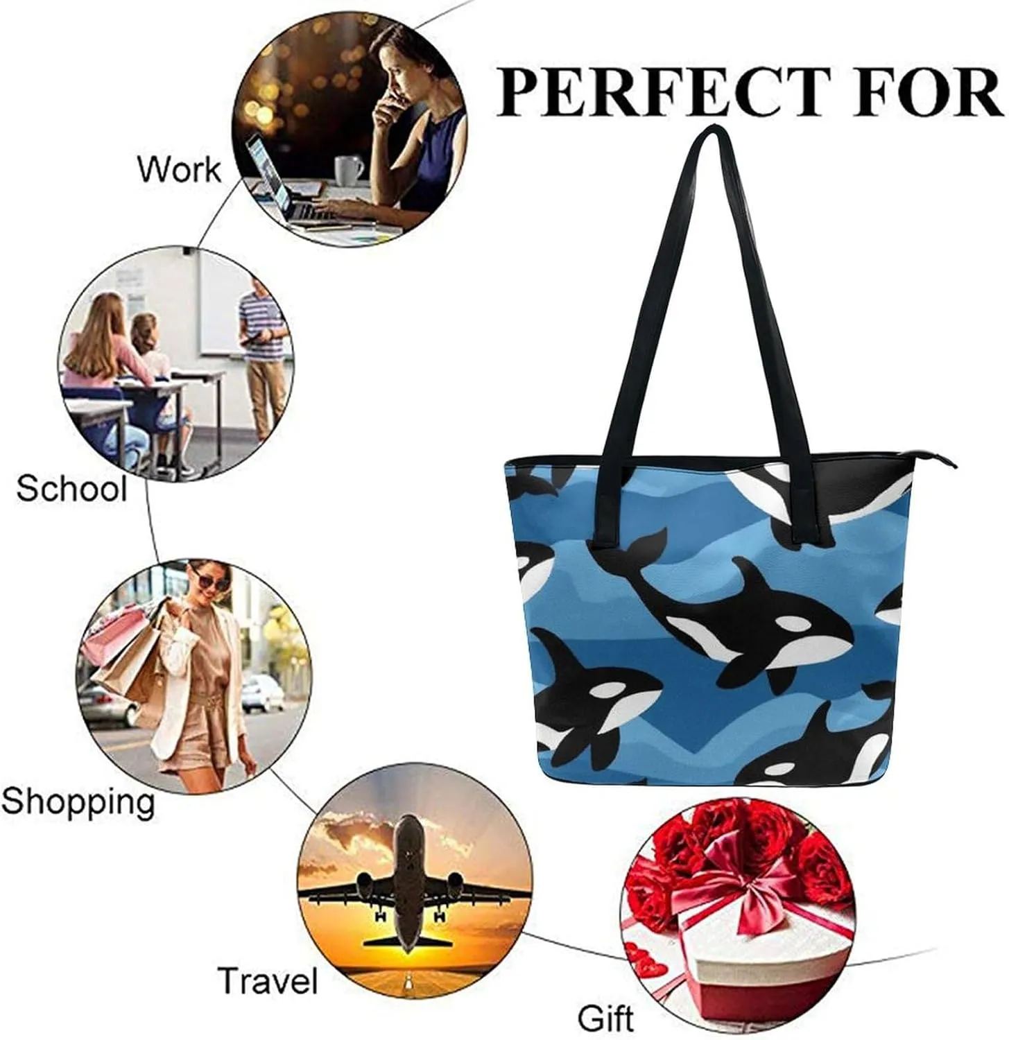 Women's Large Capacity Travel Tote Bag Waterproof Durable Shopping Handbag