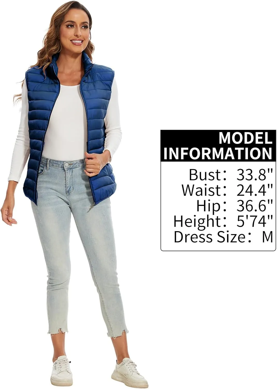 Women's Lightweight Water-Resistant Packable Puffer Vest Sleeveless Quilted Puffer Vest Outerwear