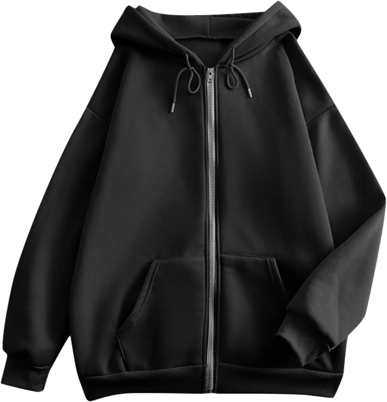 Womens Long Sleeve Oversized Zip Up Hoodies Sweatshirts Y2K Jacket Pockets Patchwork Design T-Shirt Hoodie for Women