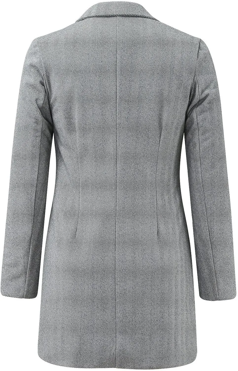 Women's Notch Lapel Double Breasted Trench Coat Peacoat Winter Casual Long Blazer Jacket Overcoat