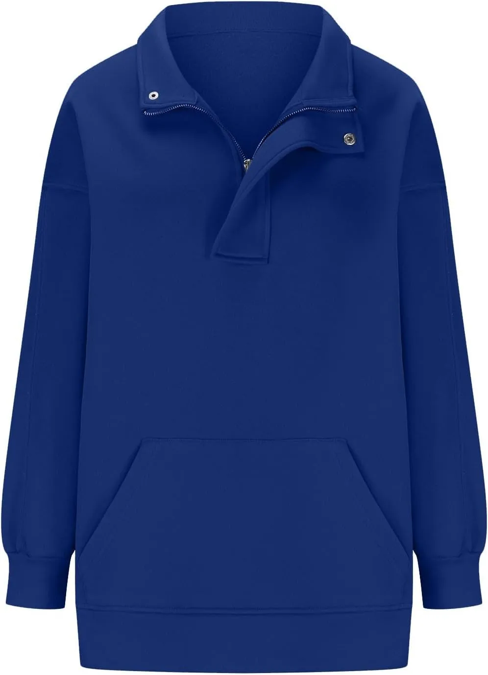 Women's Oversized Quarter Zip Sweatshirts Casual Sports Half-zip Long Sleeve Pullover Tops Solid Color Sweatshirt