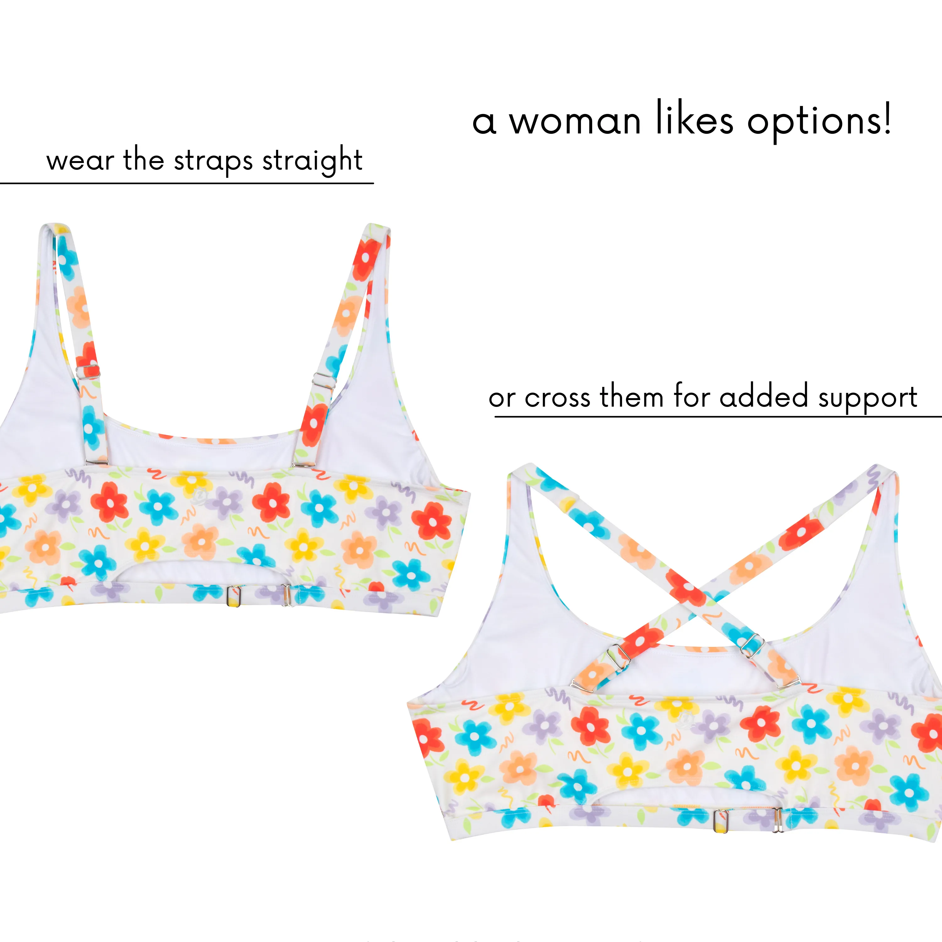 Women's Scoop Neck Bikini Top Plus Size | "Blossom"
