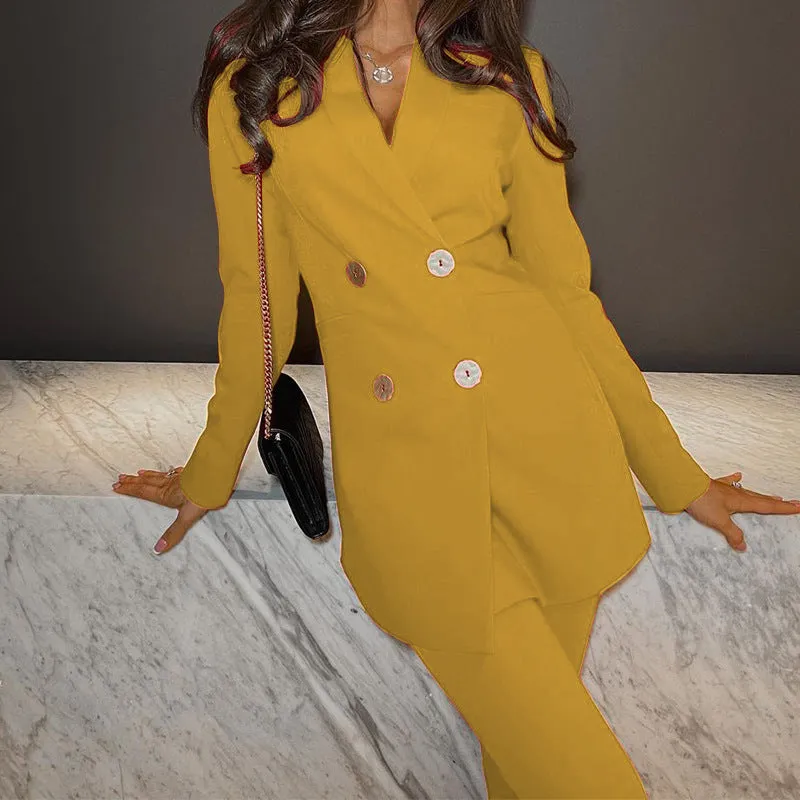Women's Solid Color Two-piece Suit