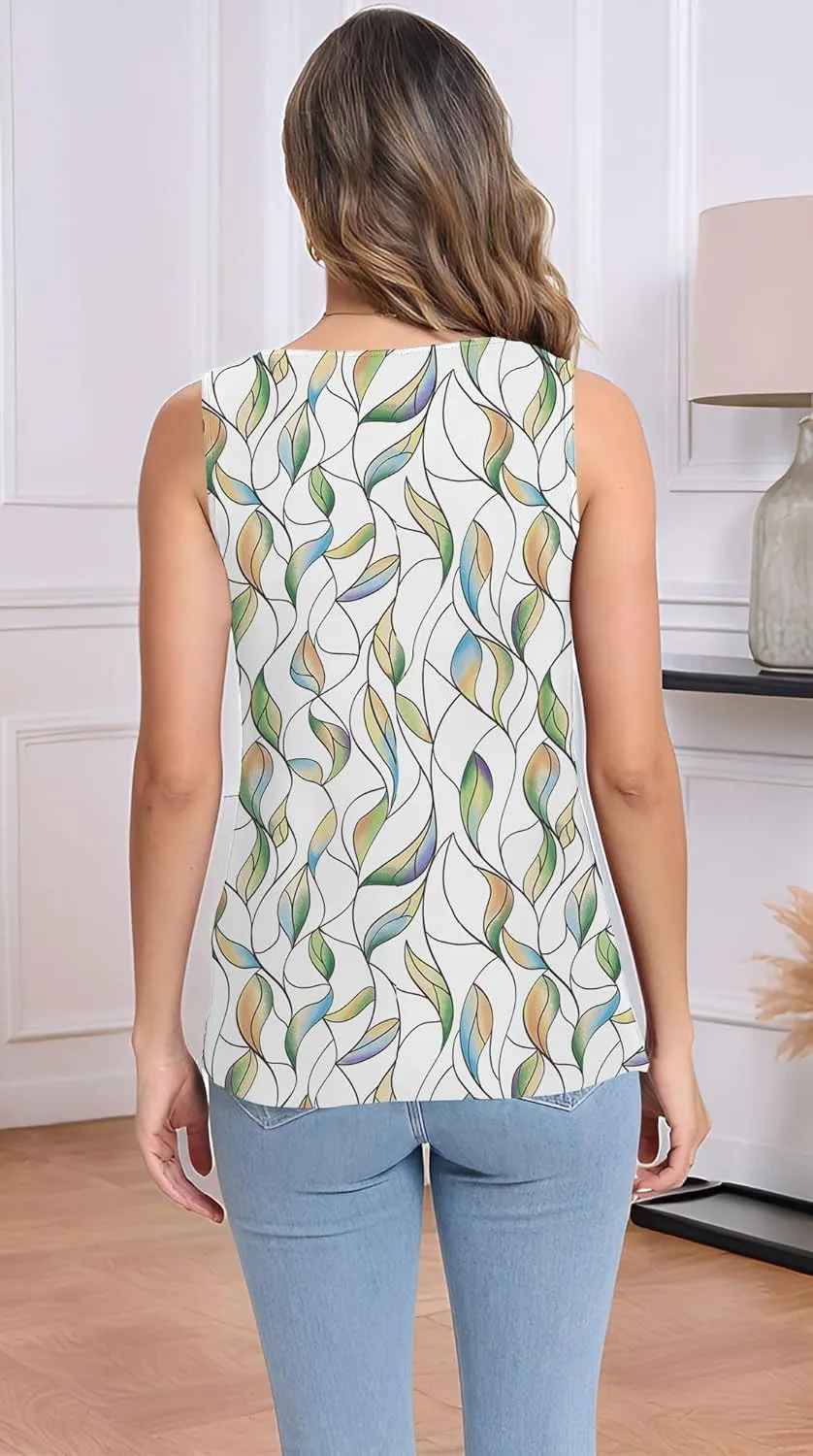 Womens Summer Tops Seashell V Neck Sleeveless Textured Tank Tops Dressy Knit 2025 Cute Basic Blouses Shirts