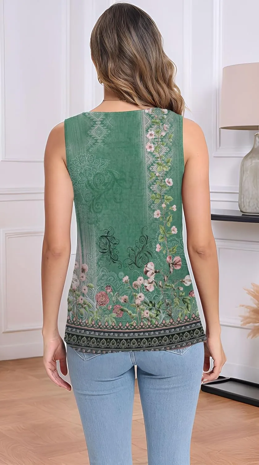 Womens Summer Tops Seashell V Neck Sleeveless Textured Tank Tops Dressy Knit 2025 Cute Basic Blouses Shirts