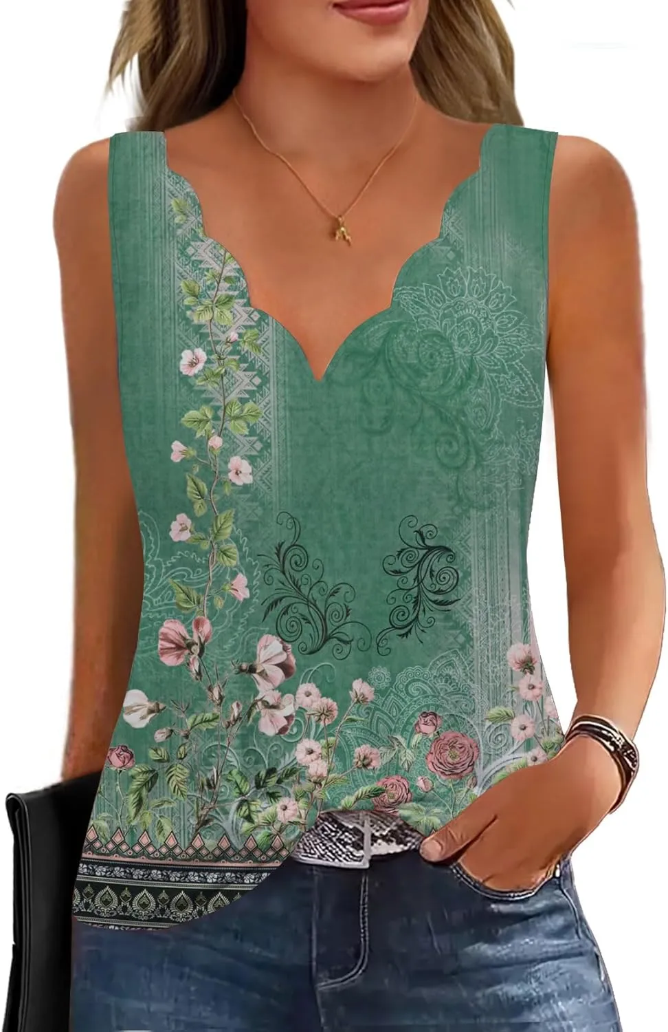 Womens Summer Tops Seashell V Neck Sleeveless Textured Tank Tops Dressy Knit 2025 Cute Basic Blouses Shirts