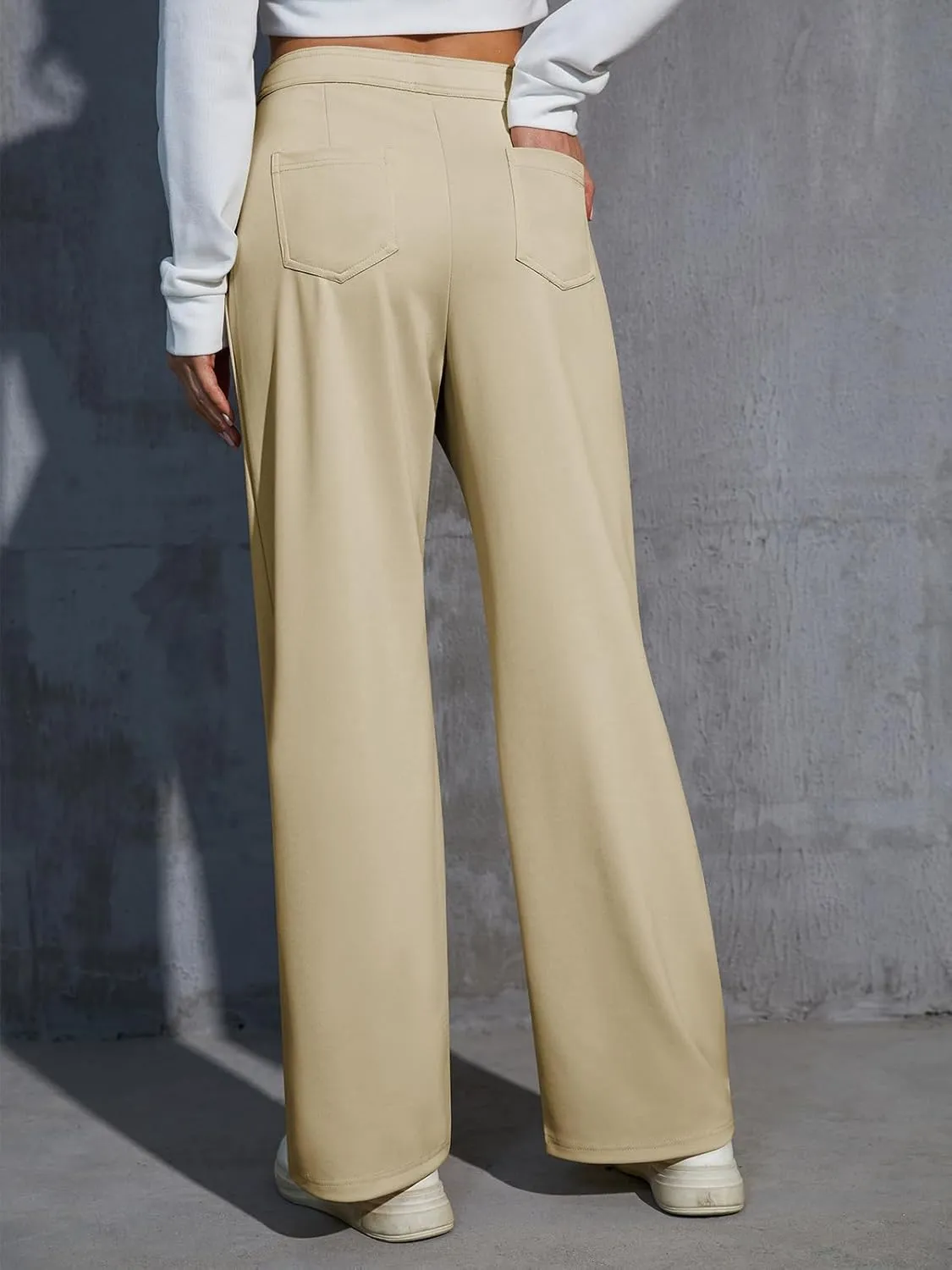 Womens Wide Leg Pants High Waisted Casual Pants for Women Stretchy Business Dress Work Pocket Trousers Pant 2025