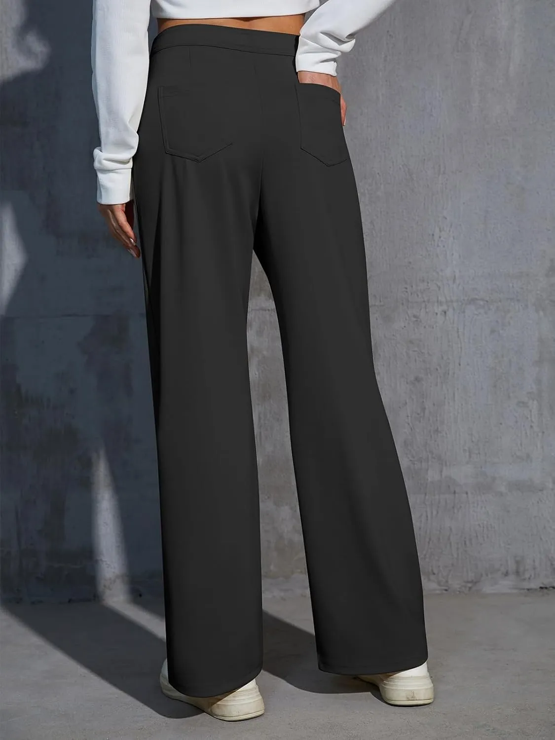 Womens Wide Leg Pants High Waisted Casual Pants for Women Stretchy Business Dress Work Pocket Trousers Pant 2025